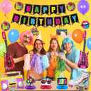 Holkcog 80s Party Decorations, 80s Theme Birthday Party Decorations Supplies, 1980s Party Supply With Back To The 80's Banner Backdrop , Radio and Rock Guitar Ballons, 90s Theme Birthday Decor women