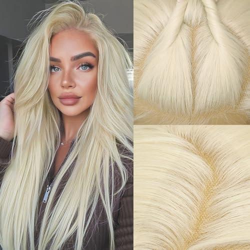 AISI HAIR 13x4 HD Lace Front Wig Blonde Pre Plucked With Baby Hair Straight Glueless Synthetic Wigs for Women 28inch Beginner Friendly