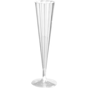 Party Essentials 50Count Deluxe/Elegance Twopiece Hard Plastic 5 oz Champagne Flutes, Clear