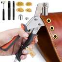 Grommet Tool Kit, 1/4 Inch(6mm), 3/8 Inch (10mm) Grommets Heavy Duty Grommet Kit 500 Metal Eyelets and Grommets in Gold Grommet Eyelet Pliers Kit Eyelet Tool for Fabric, Leather, Belt, Shoes, Clothes