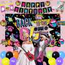 Holkcog 80s Party Decorations, 80s Theme Birthday Party Decorations Supplies, 1980s Party Supply With Back To The 80's Banner Backdrop , Radio and Rock Guitar Ballons, 90s Theme Birthday Decor women