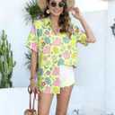 Easter Shirts for Women Happy Easter Hawaiian Shirt Funny Bunny Button Down T-Shirt Rabbit Graphic Tee Tops (Yellow, M)