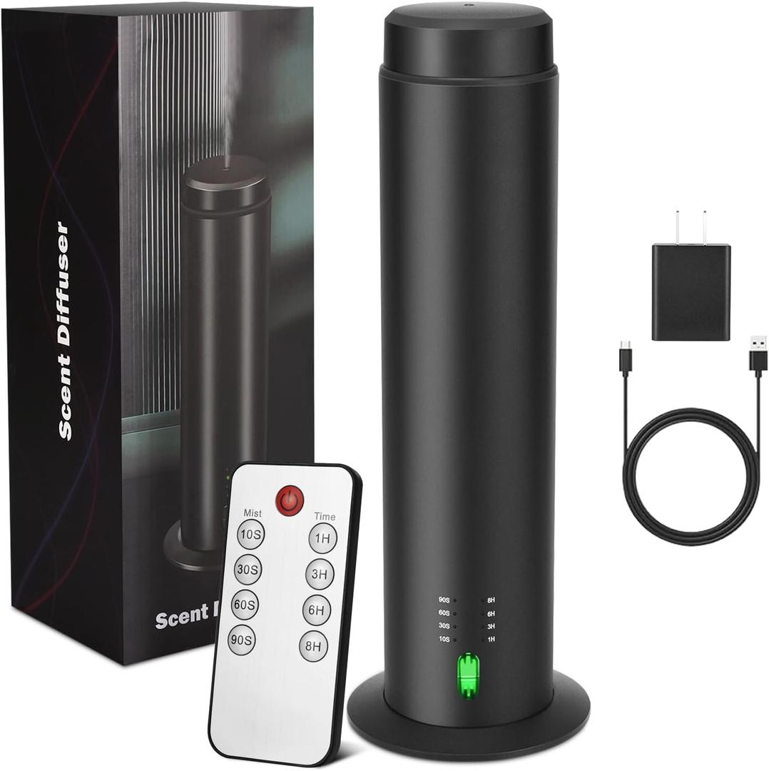 Waterless Scent Essential Oil Diffuser for Hotel,Whole House,Large Room, Office，Home，200ML Large Capacity, Covering 1500 Square feet (Black) (Large200)