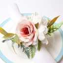 Handicraft Flower Napkin Rings Set of 6 Spring Napkin Rings Rose Napkin Holders Vine Design Napkin Holder Rings Table Decorations