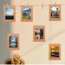 PINE & LINEN 7 Pcs Paper Picture Frames,6×9inch Brown Cardboard Photo Frames with Clips DIY Photo Holders, Hanging Display Kit for Home/Party