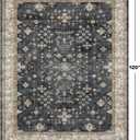 Black Farmhouse Washable 8x10 Area Rugs for Living Room, Bedroom, Dining Room Kitchen Table Rug for Under Table, Office, Dark Charcoal Tumble Stain Resistant Non-Slip Large Washable (8x10 Black/Multi)