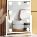 Vanity Mirror with Lights, Lighted Makeup Mirror Hollywood Makeup Mirror with 9 Dimmable Bulbs and 3 Color Lighting Modes, Smart Touch Control, 360Rotation