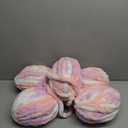 5 Pcs Chunky Yarn for Hand Knitting - Chunky Chenille Yarn for Crocheting - Fluffy Yarn for Crochet - Jumbo Yarn for Hand Knitting 200 yds 61.6 oz of Super Bulky Yarn (Pink-Purple-White)