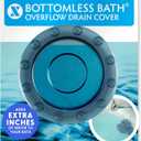 SlipX Solutions Bottomless Bath | Overflow Drain Cover for Tub | Best Gifts for Mom, Spa & Bath Accessories | Drain Block, Water Stopper Plug | Bath Essentials for Women | 4" Diameter, Dusty Blue