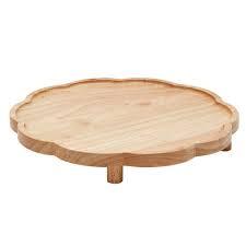 Scalloped Footed Board 13in x 1.75 in Rubber Wood