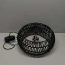 Black Boho Hanging Light Fixture Rattan Chandeliers Drum Pendant Lights for Dinning Room Wicker Chandelier Ceiling Hanging Light Basket Woven Chandelier for Bedroom Hallway Entrance Kitchen Island without lightbulbs