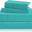 CozySmile Breathable Cooling Full Sheet Set - Hotel Luxury 4 Piece Deep Pocket Sheets for Full Size Bed, Fits 16" Mattress, Easy Care Wrinkle Free Bedding Sheet and Pillowcase Set, Turquoise