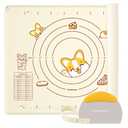 Ourokhome Silicone Baking Mat Sheet and Pastry Dough Cutter, 0.5 Inch Thick 20'' X 16" BPA free Silicone Rolling Mat, Non-Stick and Anti-Slip, Dishwasher Safe (Beige)