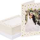 36 Pack Photo Insert Greeting Cards with Envelopes Included, Gold Stars Border, 5 x 7 In Photos, Durable Paper Picture Frames for Birthdays, Anniversaries, Weddings