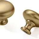 khtumeware 6 Pack 1-1/4" Champagne Bronze Zinc Alloy Cabinet Knobs - Single Hole Center Kitchen Satin Brass Cabinet Pull Hardware for Bedroom.