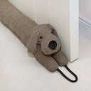 Marwood Under Door Draft Stopper Decorative Wind Stopper 48 inch for Door & Window, Weighted Animal Air Draft Stopper Snake Noise Blocker for Bottom of Door with Hanging Loops - Brown Dog