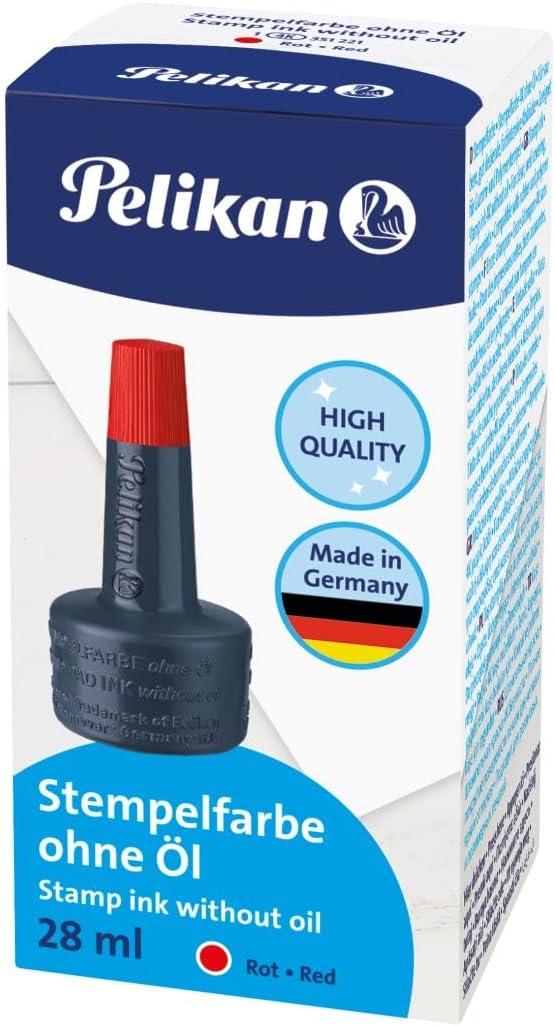 Pelikan Stempelfarben 4 K Stempelfarbe 4K o.l 28ml Rot MIT VERSTREICHER