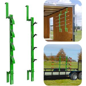 Weedeater Rack for Trailer, 360 Pad Protection for Trimmers,4 Place Heavy Duty Weed Eater Rack Holder Open & Enclosed Trailer Storage Organizer Accessories for Landscape Lawn Care Equipment