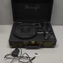 Vinyl Record Player 3-Speed Bluetooth Suitcase Portable Belt-Driven Record Player with Built-in Speakers RCA Line Out AUX in Headphone Jack Vintage Turntable