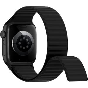 Magnetic Silicone Sport Bands Compatible with Apple Watch Band 40mm 38mm 41mm 42mm 44mm 45mm 46mm 49mm for Women Men, Soft Strap Loop Wristband for iWatch bands Series 11 10 9 8 7 6 5 4 3 2 1 SE Ultra
