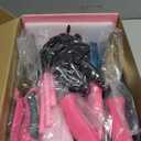 Monios-L Garden Tool Set, Gardening Supplies for Gardener, Stainless Steel Heavy Duty with Non-Slip Ergonomic Handles, Pink Yard Tools Gifts with Storage Tote Bag and Extra Succulent Kits