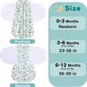 BSTOPPT Newborn Sleep Sack Baby Swaddle,3-6 Months,3-Way Adjustable Wearable Blanket,100% Rayon Cotton Swaddling Sleeping Bag TOG 0.5 Banana&Leaf