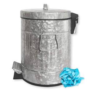 Autumn Alley Rustic Farmhouse Bathroom Trash Can - Pet Proof Galvanized Trash Can with Soft-Close Lid and Pedal for Rustic Bathroom Accessories, Kitchen Waste Basket, Country Home Dcor, 5L, 1.3 Gal.