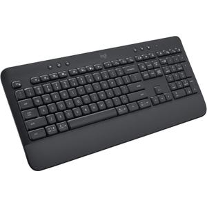 Logitech Signature K650 Comfort Full-Size Wireless Keyboard with Wrist Rest, BLE Bluetooth or Logi Bolt USB Receiver, Deep-Cushioned Keys, Numpad, Compatible with Most OS/PC/Window/Mac - Graphite
