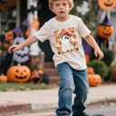 Baseball Ghost Shirt Boys Girls Funny Spooky Season Tee Fall Baseball Shirt 9-10 Years