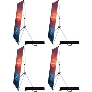 USCNC X Banner Stand Adjustable Fit Banner 23 x 63 to 32 x 78 Inch(STAND ONLY), Portable Travel Bag,Suitable for advertising, stores, exhibitions, restaurants, events, birthday parties, and other occasions (4 Pack)