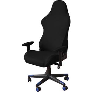 Gaming Chair Covers Slipcovers with Armrest Covers,Stretch Game Computer Office Desk Chair Cover Protector,Soft Polyester Fabric,Rotating Armchair Covers,Without Chair,Black