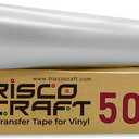 Frisco Craft C-370 Clear Transfer Tape for Vinyl 12" x 50 Feet Clear Lay Flat | Application Tape Perfect for Self Adhesive for Signs Stickers Decals - Compatible with Cricut Vinyl Cutters