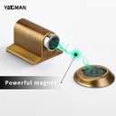 Magnetic Door Stopper, Magnet Floor Door Stop Retractable, Door Magnetic Catch, Door Holder to Keep Door Open, No Drilling Mount with Adhesive, Antique Brass 1 Pack AB-1