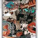 Western Cowgirl Cowboy Collage Case for iPhone 15 Pro, Cowboy Cowgirl Howdy Western Ranch Boho Southwestern Retro Case for iPhone 15 Pro, Unique Trendy Design TPU Bumper Cover Case