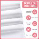 Tudomro 12 Pcs White and Rose Gold Disposable Plastic Tablecloths and Satin Table Runner Set, 54 x 108 Inch Tablecloth, 12 x 108 Inch Table Runners for Wedding Baby Shower Birthday Party