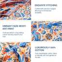 Boho Throw Blanket - 100% Cotton Ultra Soft Muslin Spring Blanket, 50"x60" Lightweight Floral Bird Framhouse Bedding Blanket for Bed, All Season Blue Bohemian Bedroom Home Decor Quilt