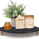 Wood Corner Counter Shelf Rustic Pedestal Stand Farmhouse Corner Shelves- Rustic Black Tray Riser for Coffee Table Decor, Display Riser for Farmhouse Accent Centerpiece in Kitchen/Bathroom/Dining