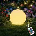 8 Inch Solar Globe Lights Outdoor Waterproof, LED Solar Ball Light Outdoor 16 RGB Colors 4 Modes with Remote Control, Solar Shpere Lamp Orb Light for Patio,Garden,Yard,Beach,Pathway