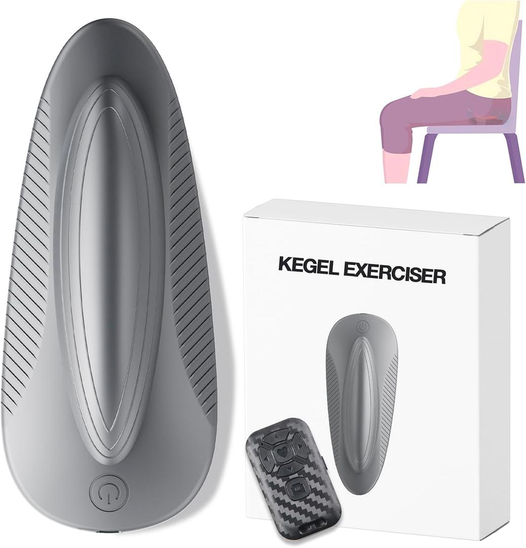 Kegel Exerciser for Men, SitOnTop Kegel Exerciser,Used for Bladder Support Tightening and strengthening Muscle Control Training, Endurance Muscle Recovery, and Kegel Relaxation Training（Grey）