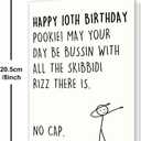 8 x 10th Birthday Card,10 Year Old Birthday Gifts & Decorations for Boys Girls Son Daughter Nephew Niece,Funny 10th Birthday Card for Him Her with Gen Z Teenagers Slang Meme-Inspired Design