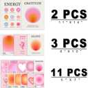 16 PCS Aura Angel Numbers Room Decor, Wall Art Prints for Bedroom, Posters for Room Aesthetic, Wall Collage Kit Pictures for Living Room, Inspirational Quotes, Cute Trendy Dorm Gallery Home (11"x14" Unframed, Pinkish-orange)