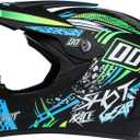 Youth Sport Full-Face Helmet for BMX, Mountain Bike & Off-Road Motocross Helmet, DOT Certified Motorcycle Helmet for Dirt Bike & ATV, Lightweight and Comfortable, 4-Piece Set, Large