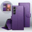 Wallet Case for Samsung Galaxy S23 with RFID-Blocking Credit Card Holder, PU Leather Folio Flip Cover Women Men Protective Phone Case Compatible with Samsung S23, Purple