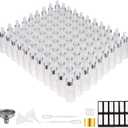 PrettyCare Glass Dropper Bottles Set of 99, 1oz (30ml) Frosted Empty Thick Bottles Bulk with Leakproof Silver Caps - With Labels & Funnels for for Storage, Travel,Essential Oils, DIY Serums