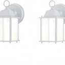 WISBEAM White Outdoor LED Wall Lantern, 2 Packs Outdoor Porch Light Fixture, Aluminum Housing Plus Glass, Wet Location Rated, ETL Qualified, 3000K