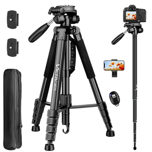 Tripod for Camera, 72" Tall Camera Tripod Monopod with Remote, Professional Heavy Duty Compact Camera Stand for Phone,DSLR, Spotting Scope, Telescope, Binocular
