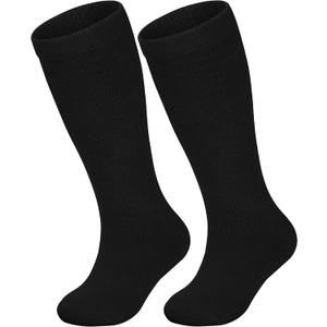 Urban Virgin Kids Soccer Socks Athletic Knee High Tube Toddler Baseball and Football Socks for Boys and Girls (Black)