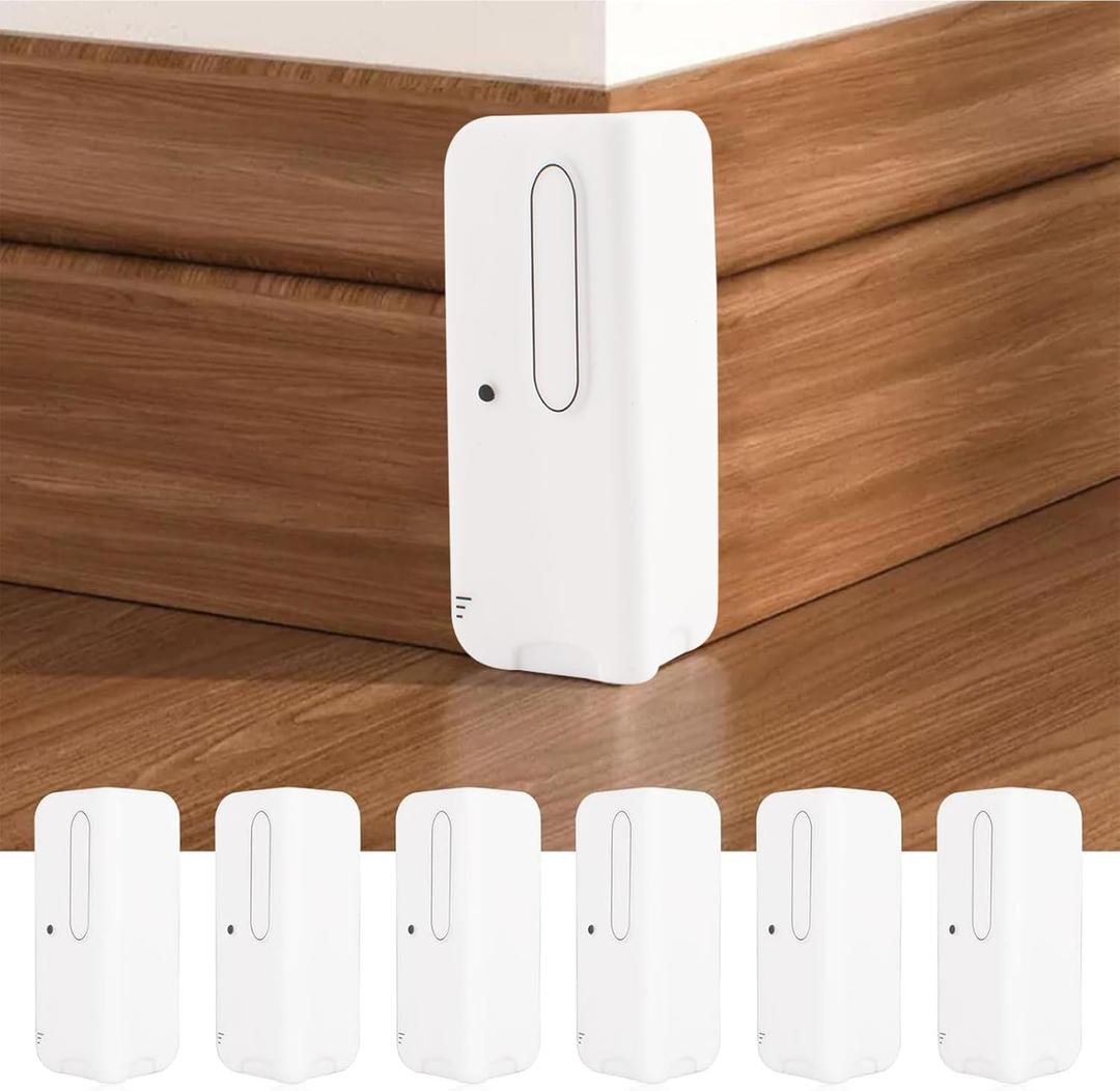 Baseboard Corner Blocks, 6PCS Silicone Self Adhesive Safety Corner Cushion Baby Proofing Edge Guard Corner Protectors for Furniture Wall Base (White)