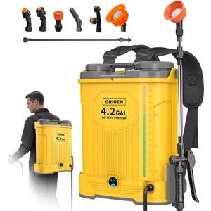 Battery Powered Backpack Sprayer Compatible with DeWalt 20V MAX Battery -100 PSI Electric Weed Sprayer 4.2 Gallon, Yard Garden Sprayer (No Battery) with Visible Water Level for Lawn, Garden, Yard