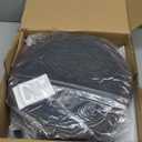 SONGMICS HOME LUIZ Collection - Ottoman Footstool, Round Ottoman, Vanity Chair Stool, Footrest, Reversible Top, Side Table, Max. Load 660 lb, Bedroom Living Room Entryway, Walnut Brown ULOM080K01